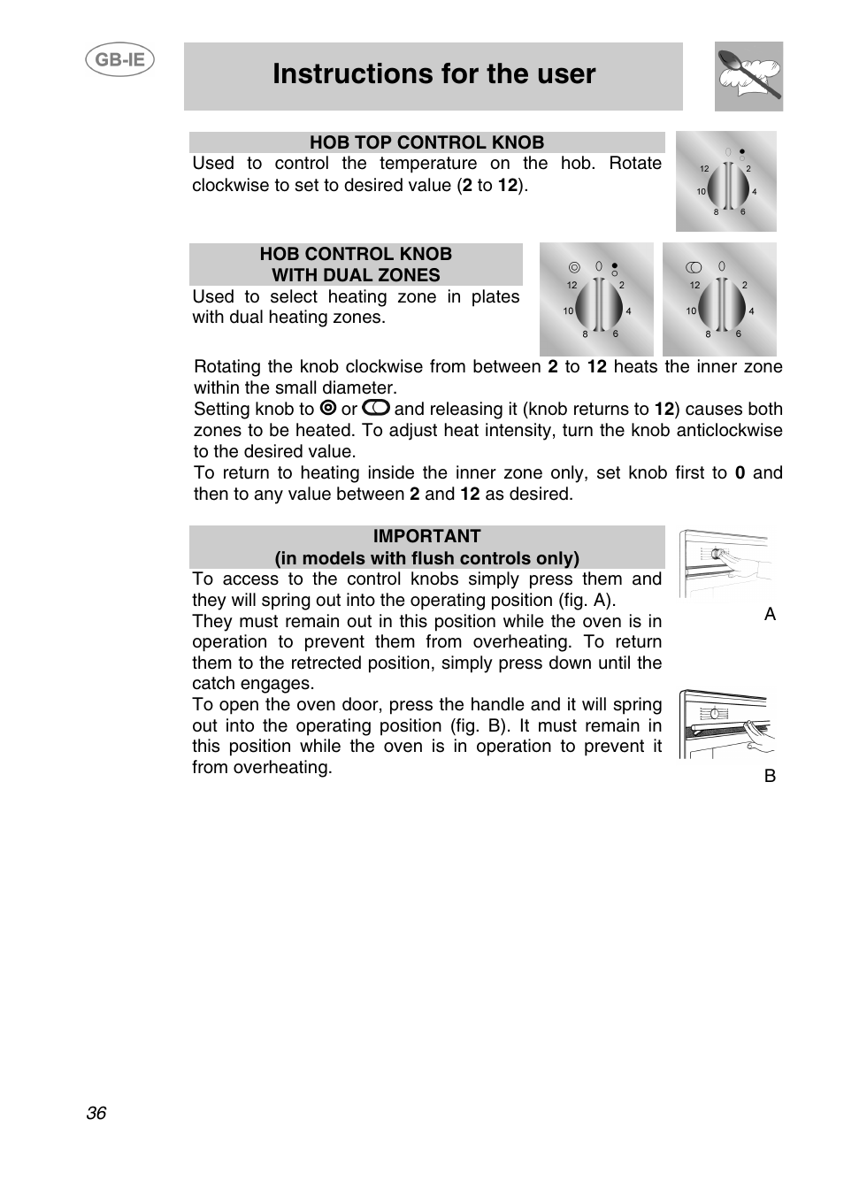 Instructions for the user | Smeg SA240X-5 User Manual | Page 11 / 23