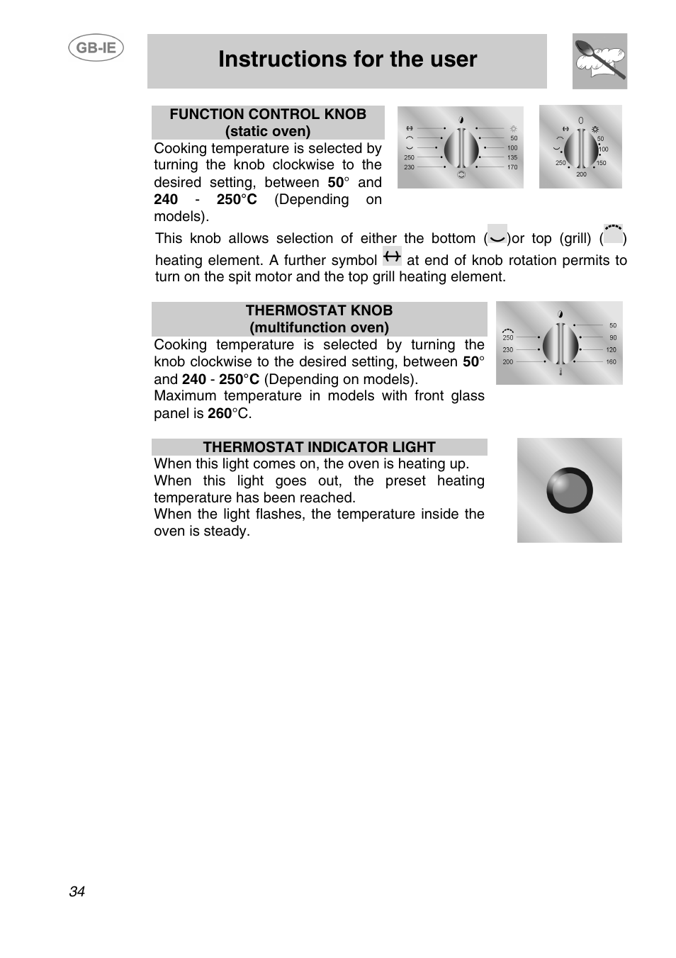 Instructions for the user | Smeg SA240X-5 User Manual | Page 9 / 23