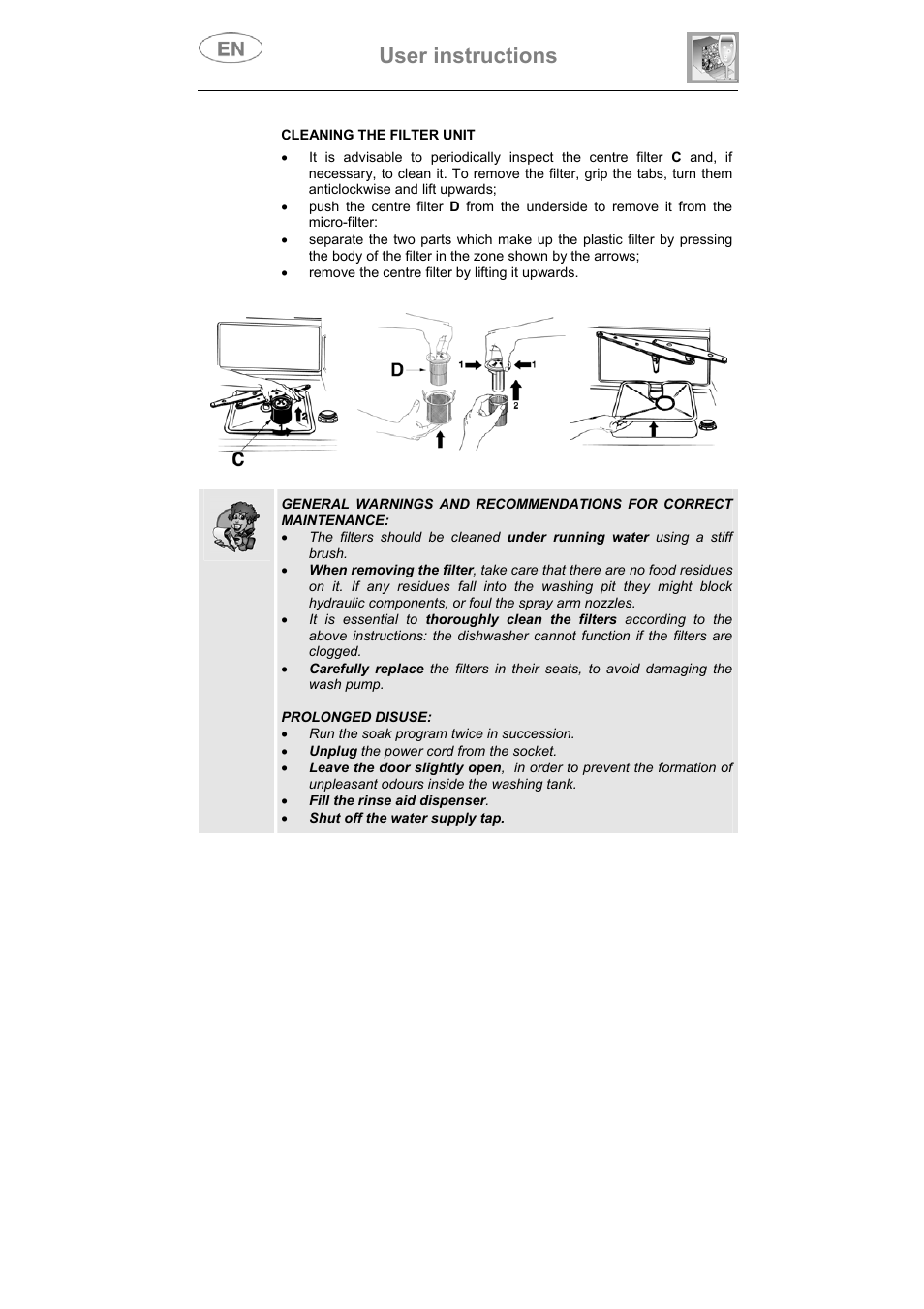 User instructions | Smeg DI612CAH User Manual | Page 33 / 36