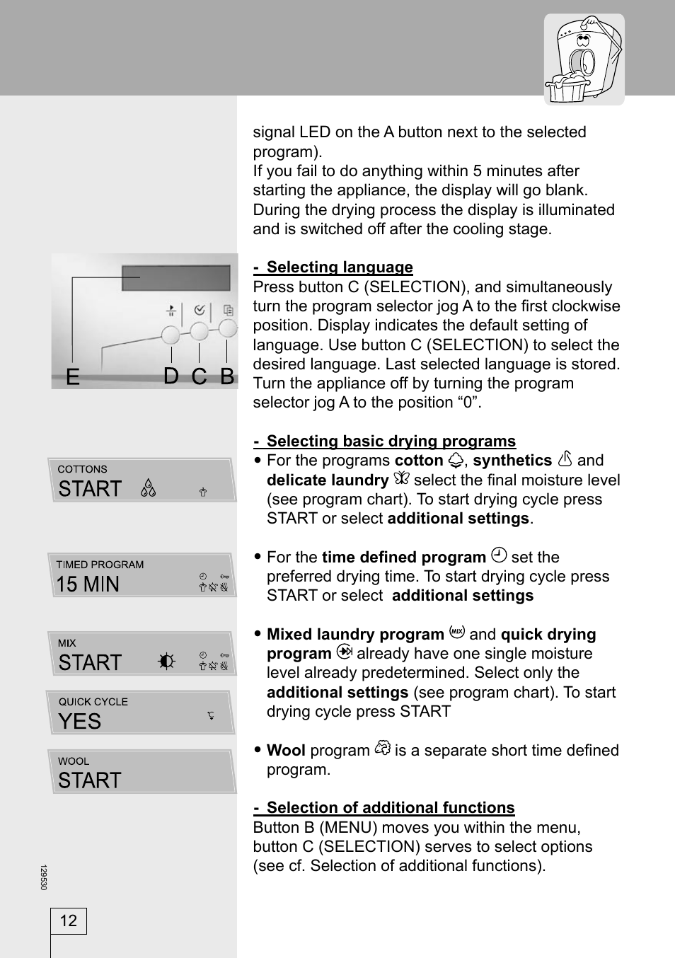Smeg DRY63CS User Manual | Page 12 / 32