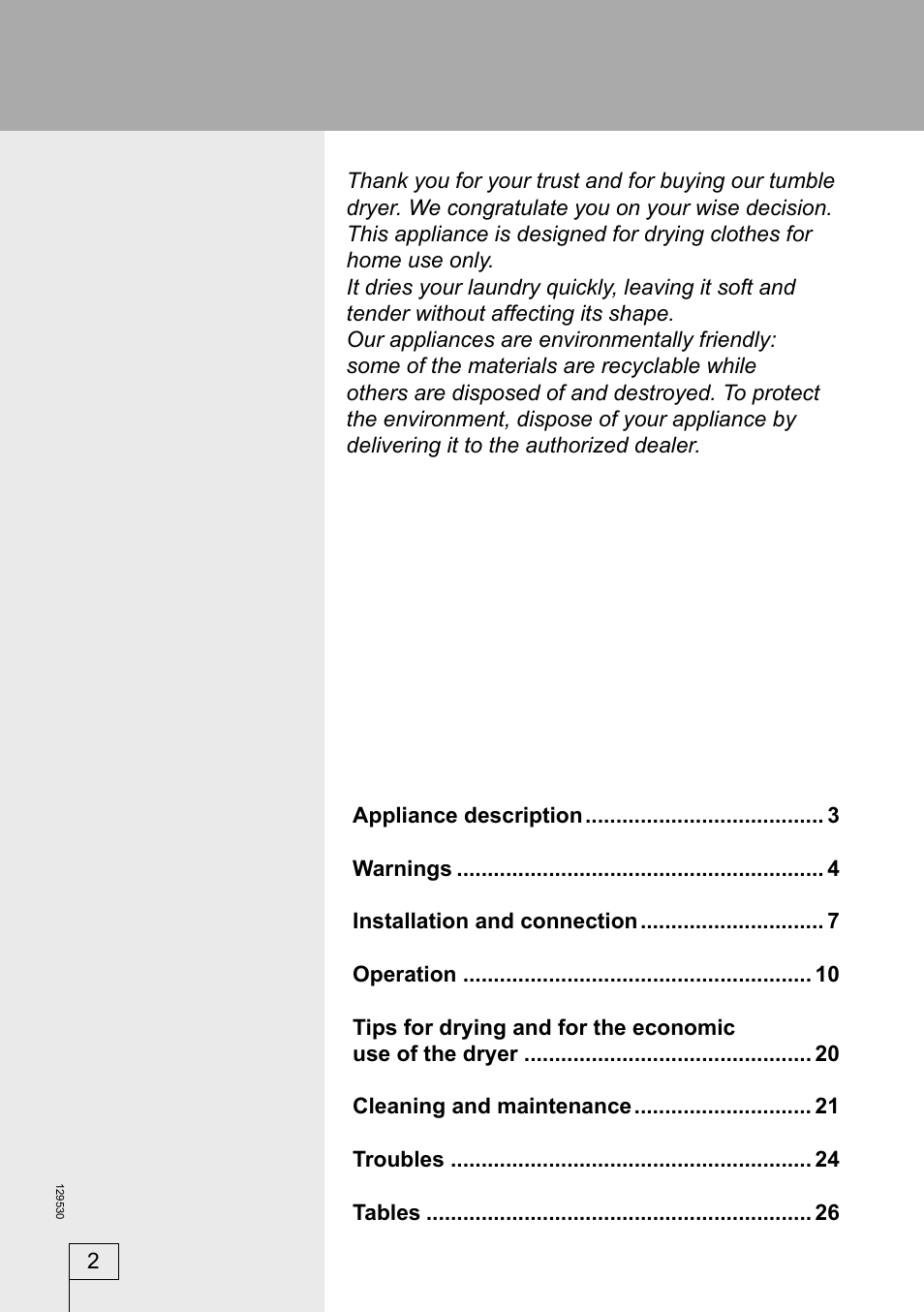 Smeg DRY63CS User Manual | Page 2 / 32