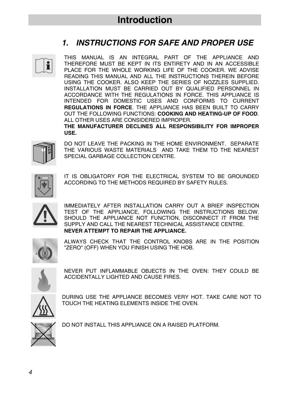 Introduction, Instructions for safe and proper use | Smeg A11A-5 User Manual | Page 2 / 32