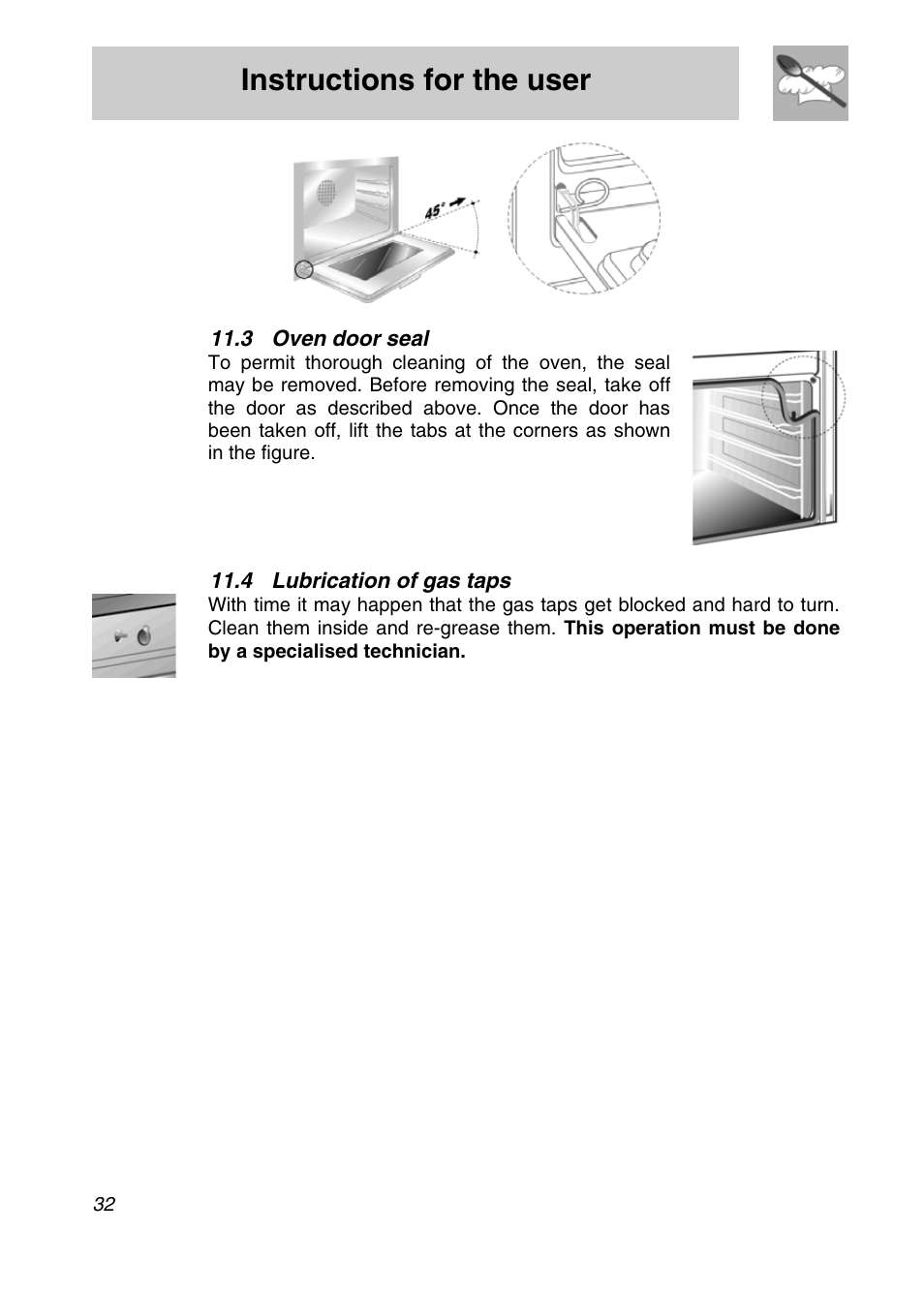 Instructions for the user | Smeg A11A-5 User Manual | Page 30 / 32