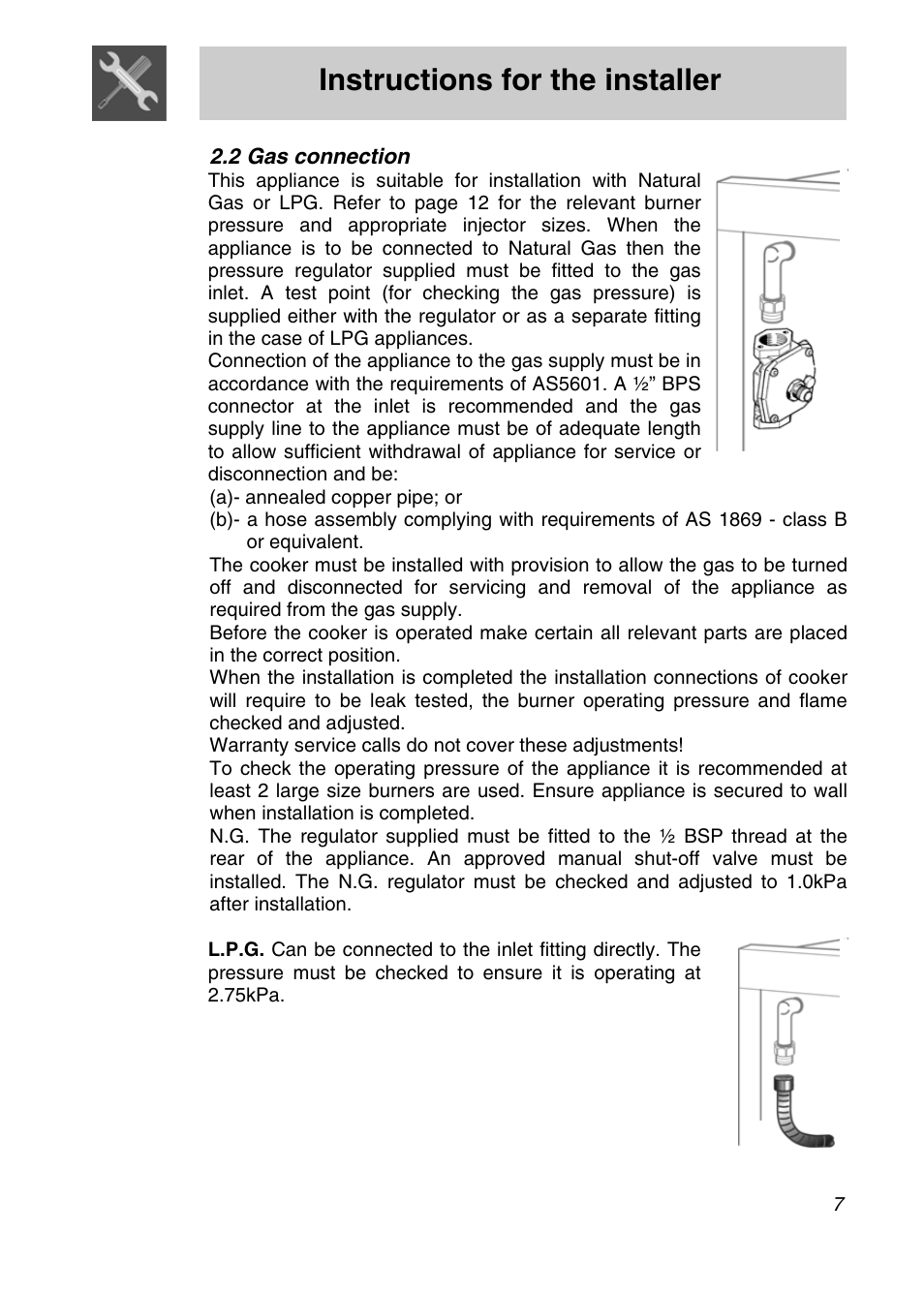 Instructions for the installer | Smeg A11A-5 User Manual | Page 5 / 32