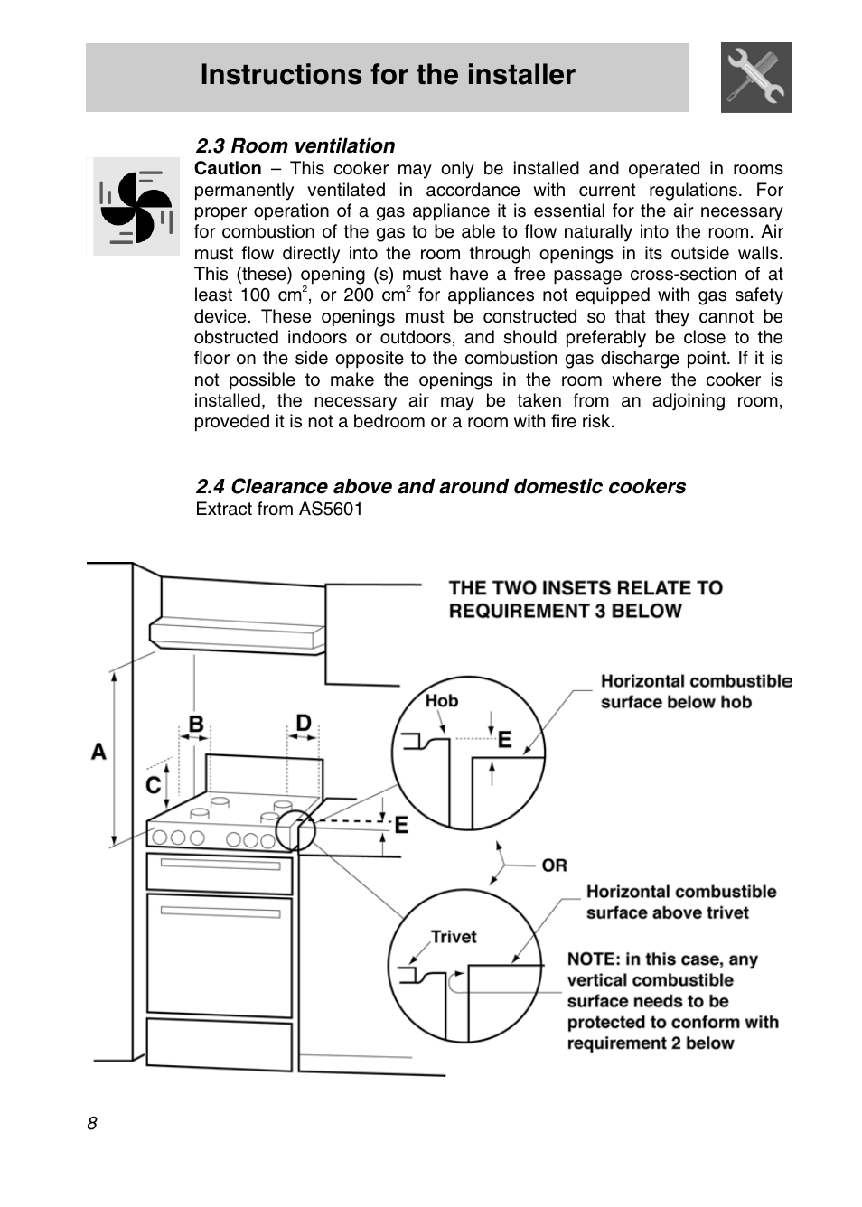 Instructions for the installer | Smeg A11A-5 User Manual | Page 6 / 32