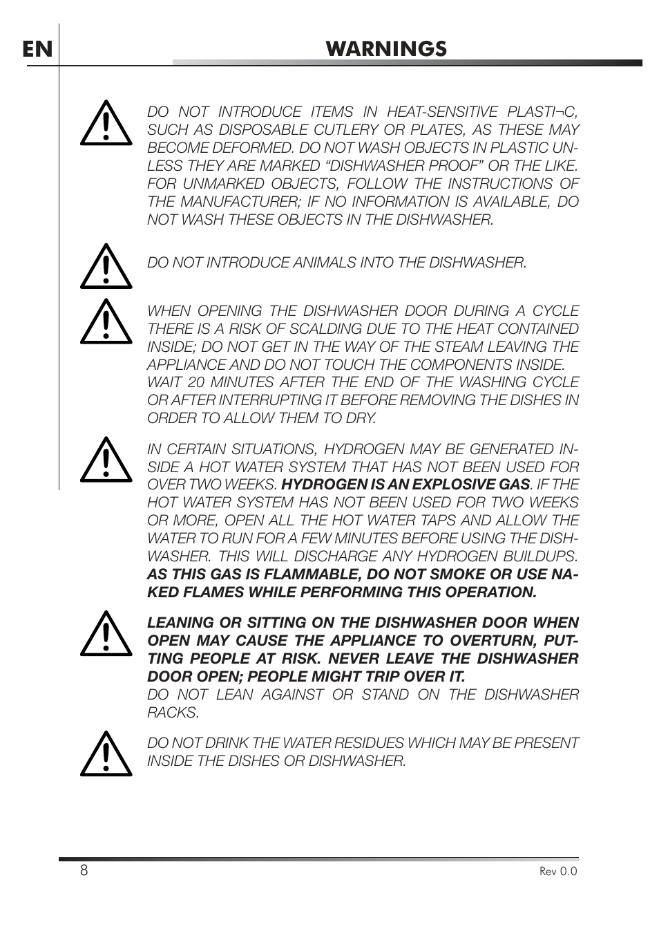 Warnings | Smeg STA4645 User Manual | Page 25 / 93