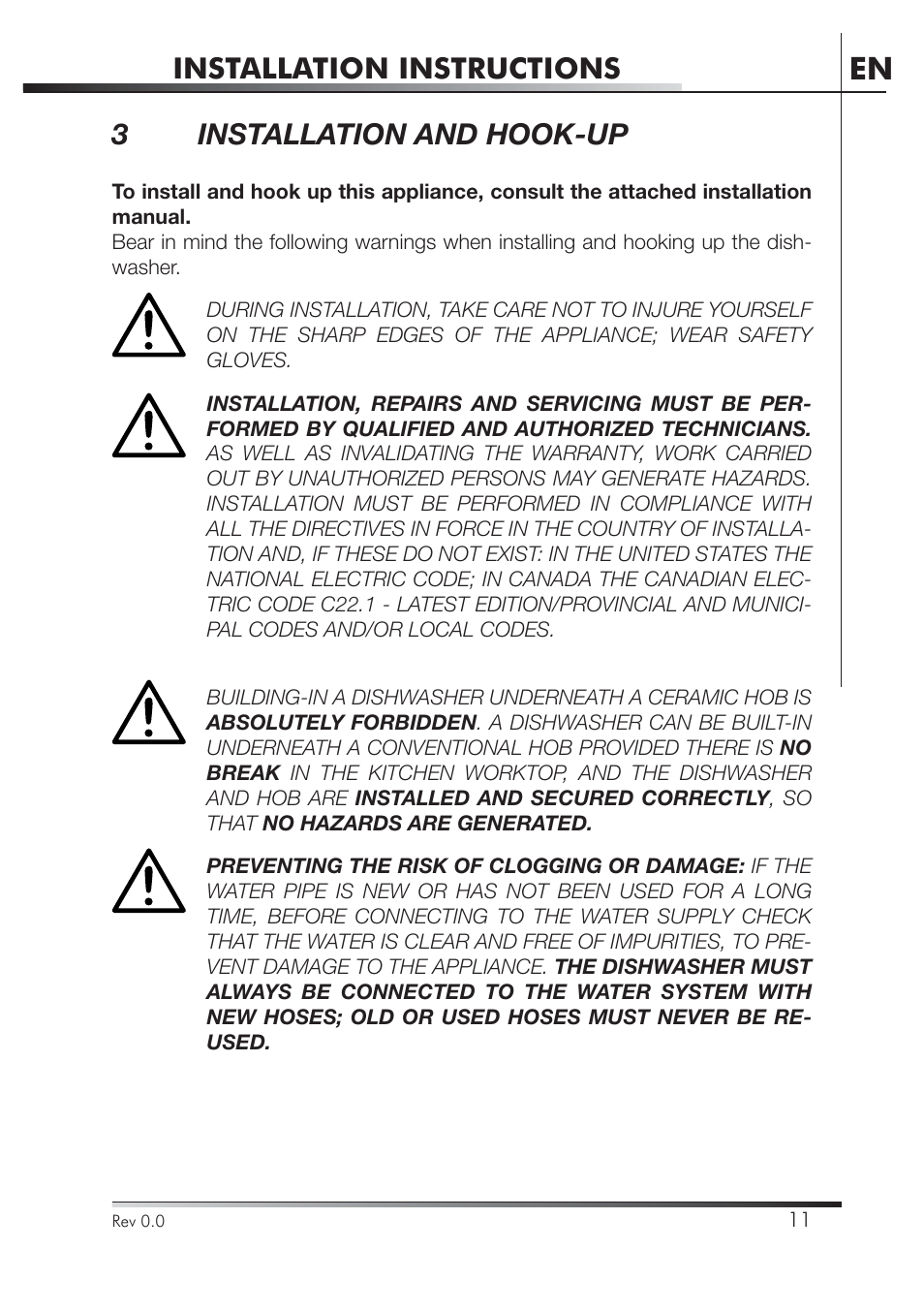 Installation instructions, 3installation and hook-up | Smeg STA4645 User Manual | Page 28 / 93