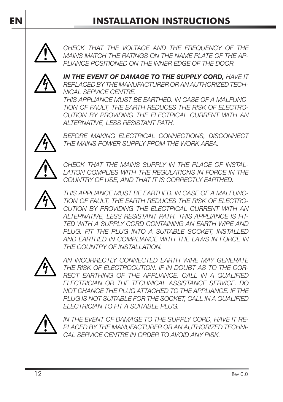 Installation instructions | Smeg STA4645 User Manual | Page 29 / 93