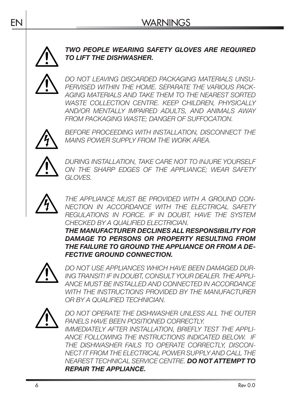 Warnings en | Smeg STA4645 User Manual | Page 60 / 93