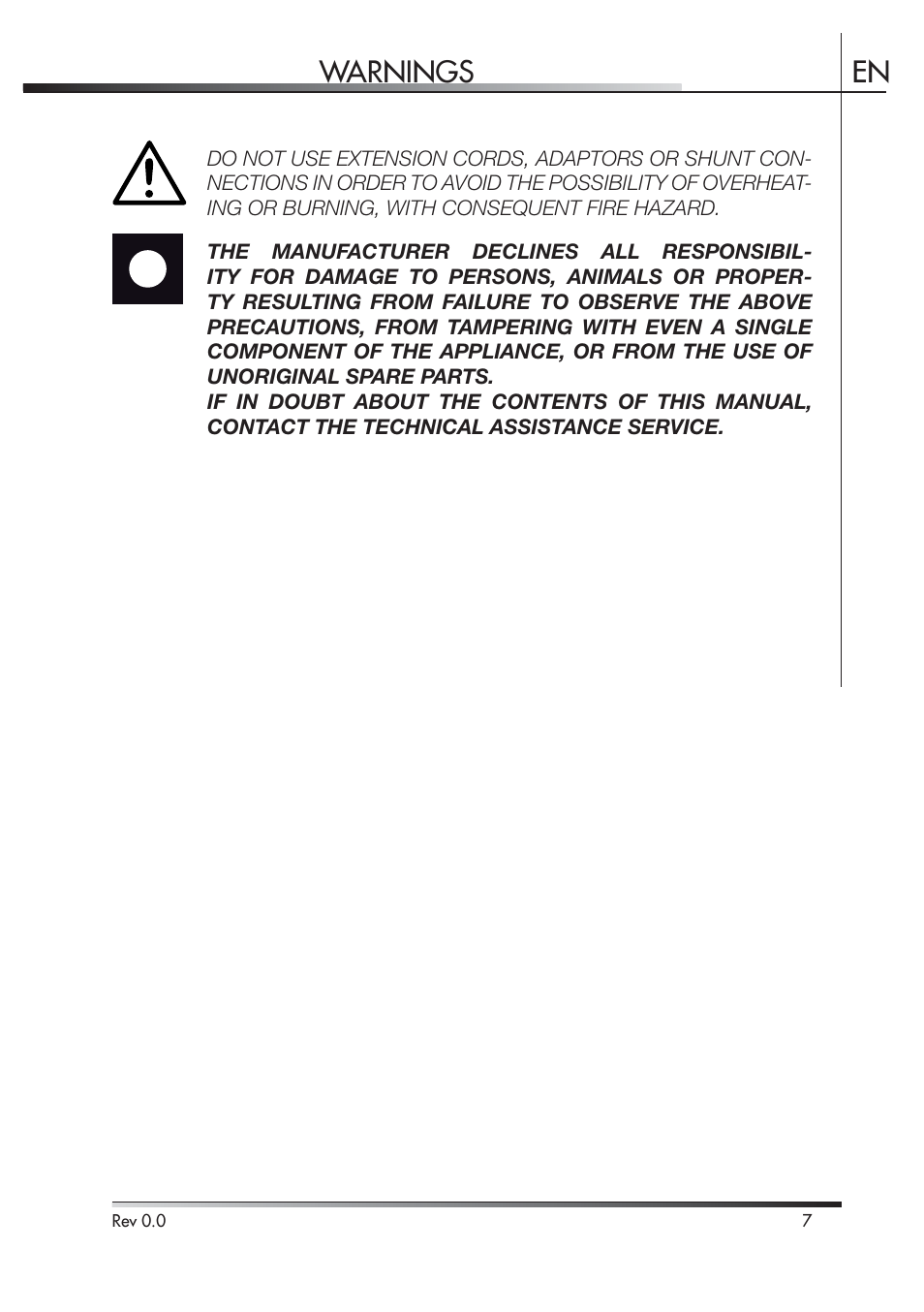 Warnings en | Smeg STA4645 User Manual | Page 61 / 93