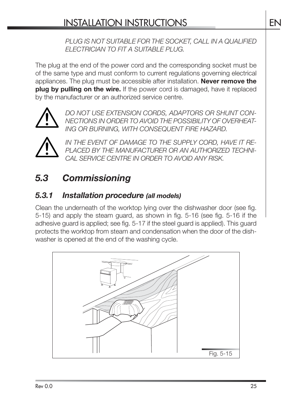 Installation instructions en, 3 commissioning, 1 installation procedure | Smeg STA4645 User Manual | Page 79 / 93