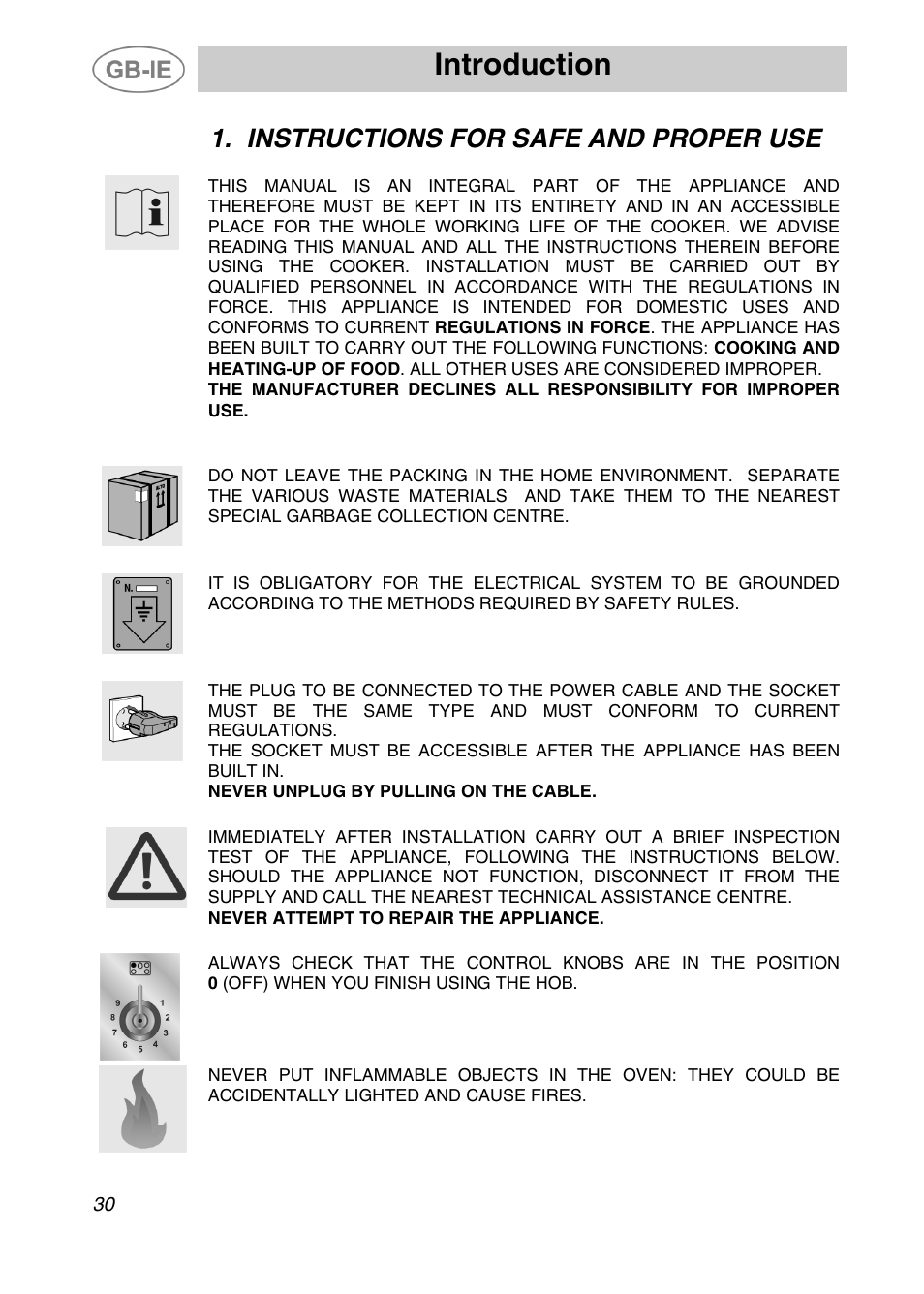 Introduction, Instructions for safe and proper use | Smeg A41C-5 User Manual | Page 2 / 26