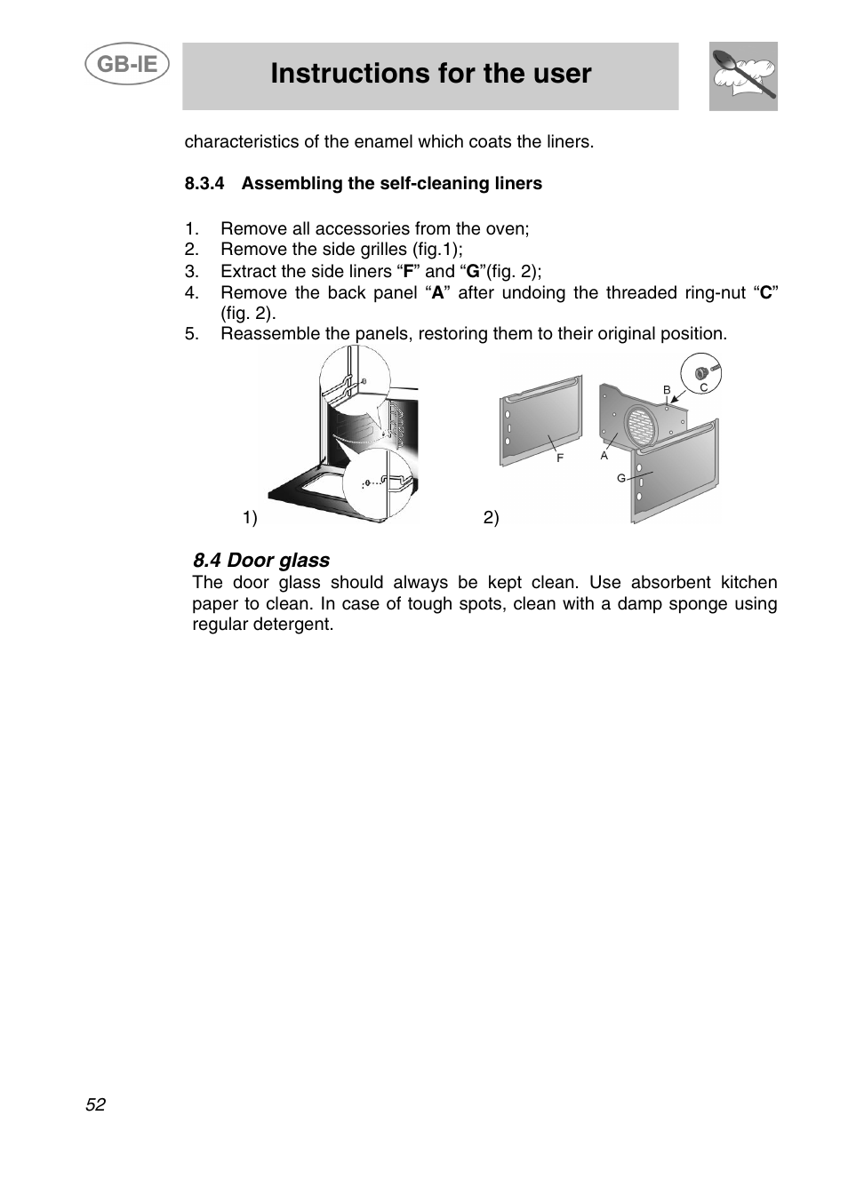 Instructions for the user | Smeg A41C-5 User Manual | Page 24 / 26