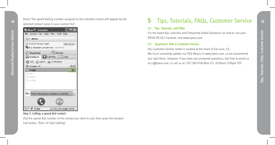 5 tips, tutorials, faqs, customer service | Skype FR-33.2 User Manual | Page 8 / 11