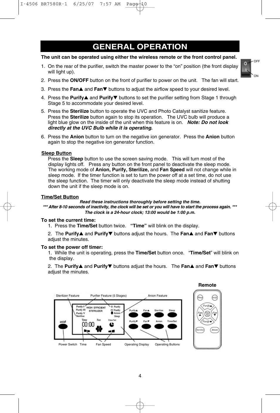 General operation | SCI Scandicrafts A2840/R User Manual | Page 5 / 20