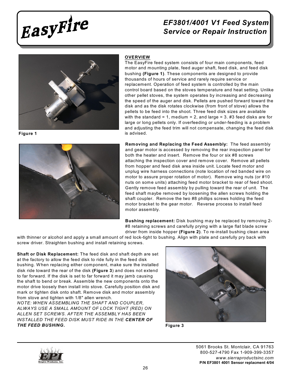 Sierra Products EasyFire MODEL EFI 4000 User Manual | Page 26 / 30