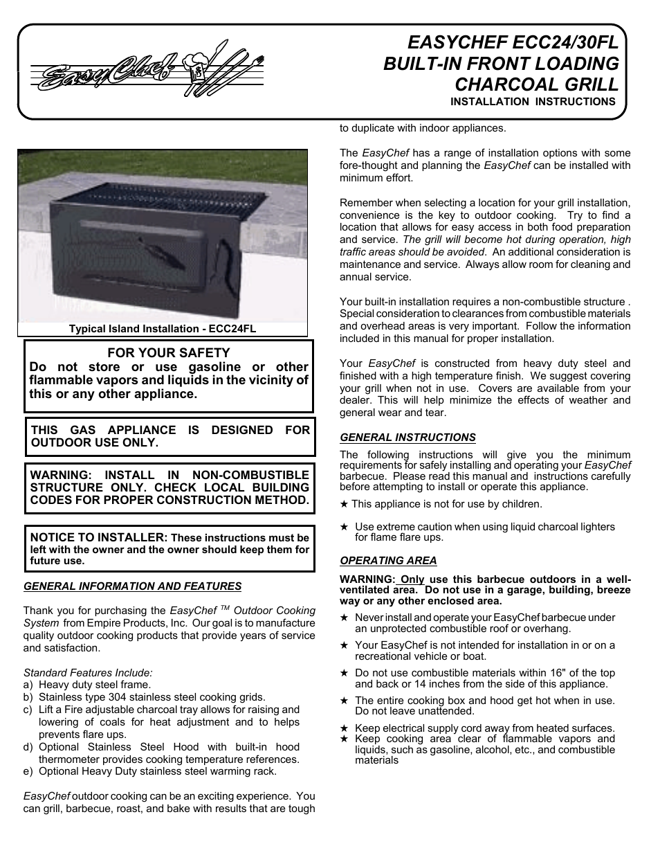 Sierra Products ECC30FL User Manual | 2 pages