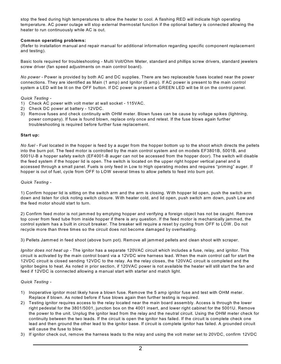 Sierra Products Pellet Heater EasyFire B User Manual | Page 2 / 4