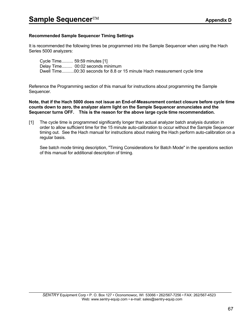 Sample sequencer | SentrySafe SPD 5.5.5 User Manual | Page 68 / 82
