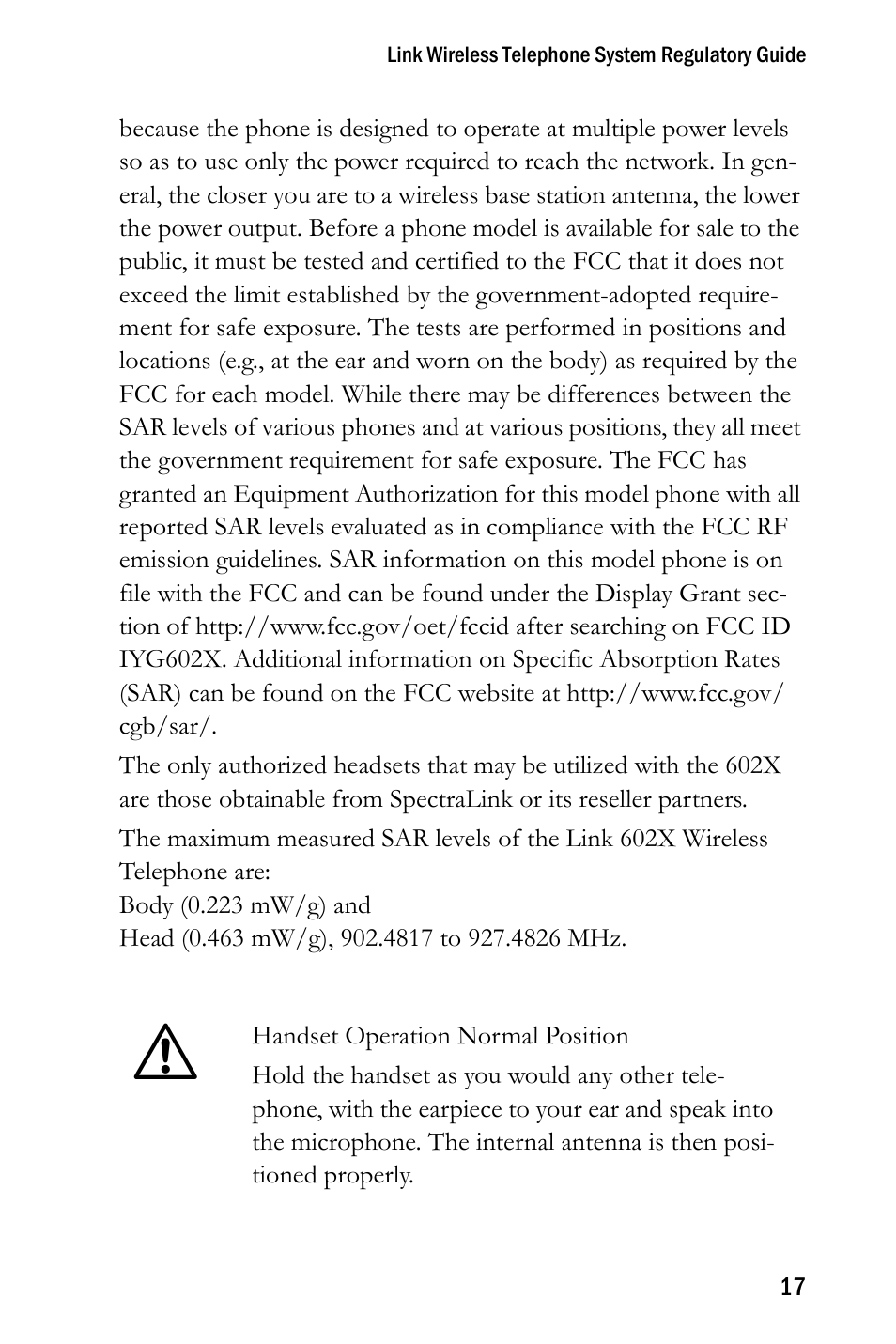 SpectraLink SCK416 User Manual | Page 17 / 20