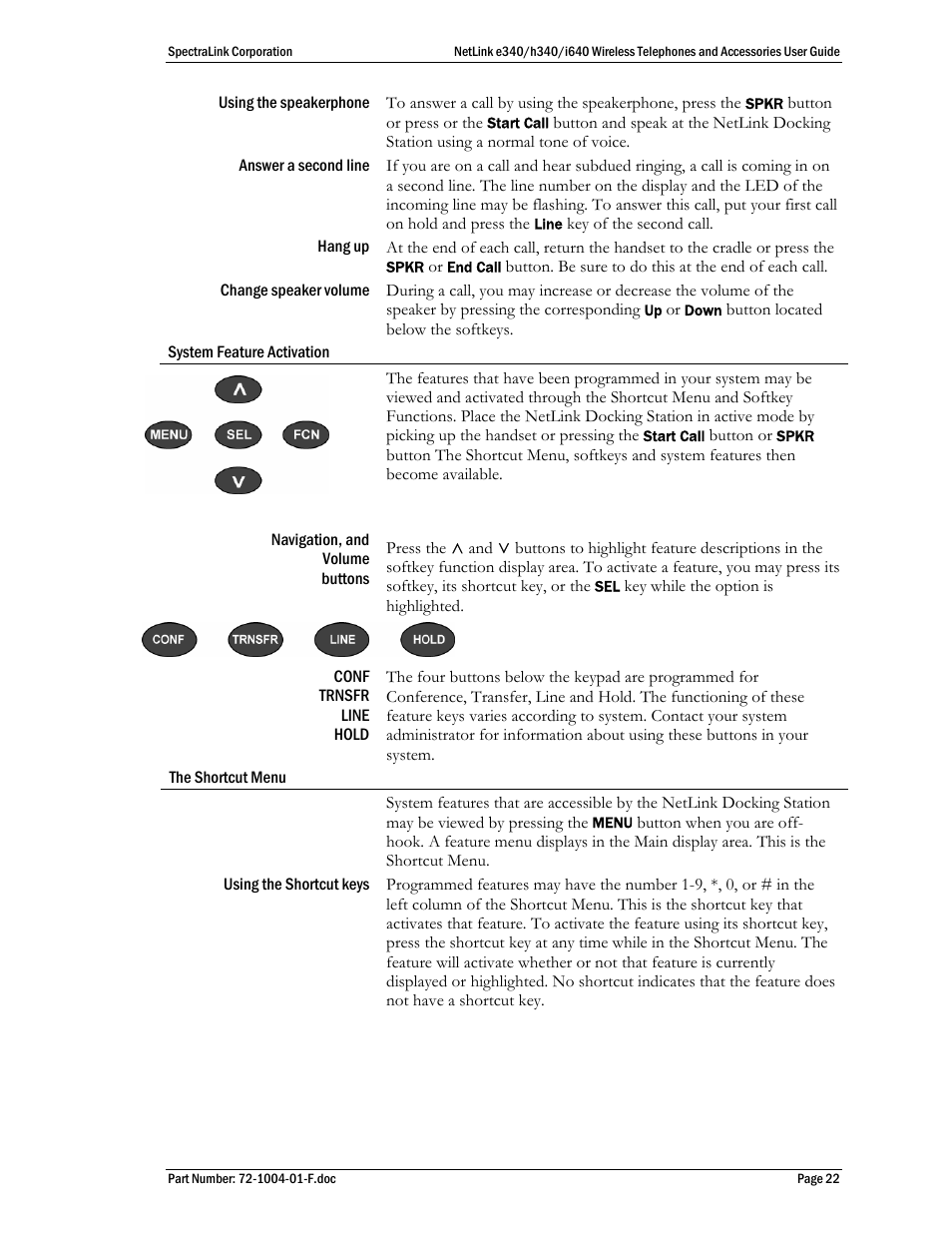 SpectraLink s340 User Manual | Page 22 / 52