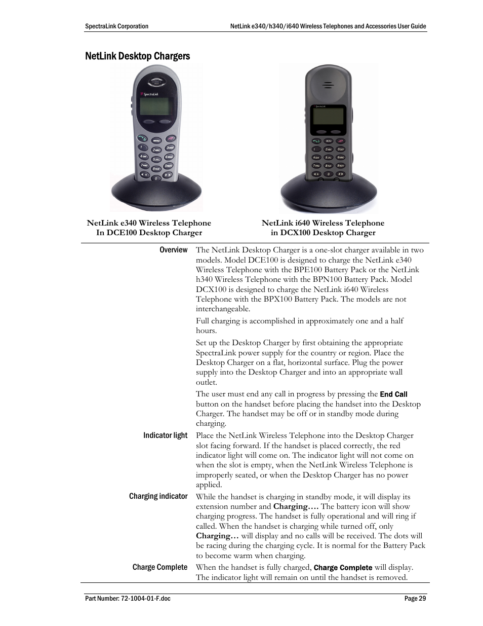 Netlink desktop chargers | SpectraLink s340 User Manual | Page 29 / 52