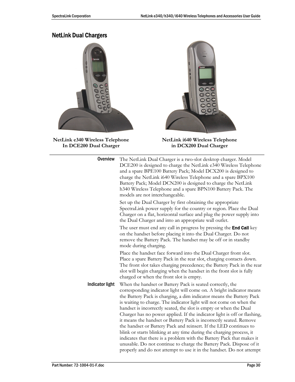 Netlink dual chargers | SpectraLink s340 User Manual | Page 30 / 52