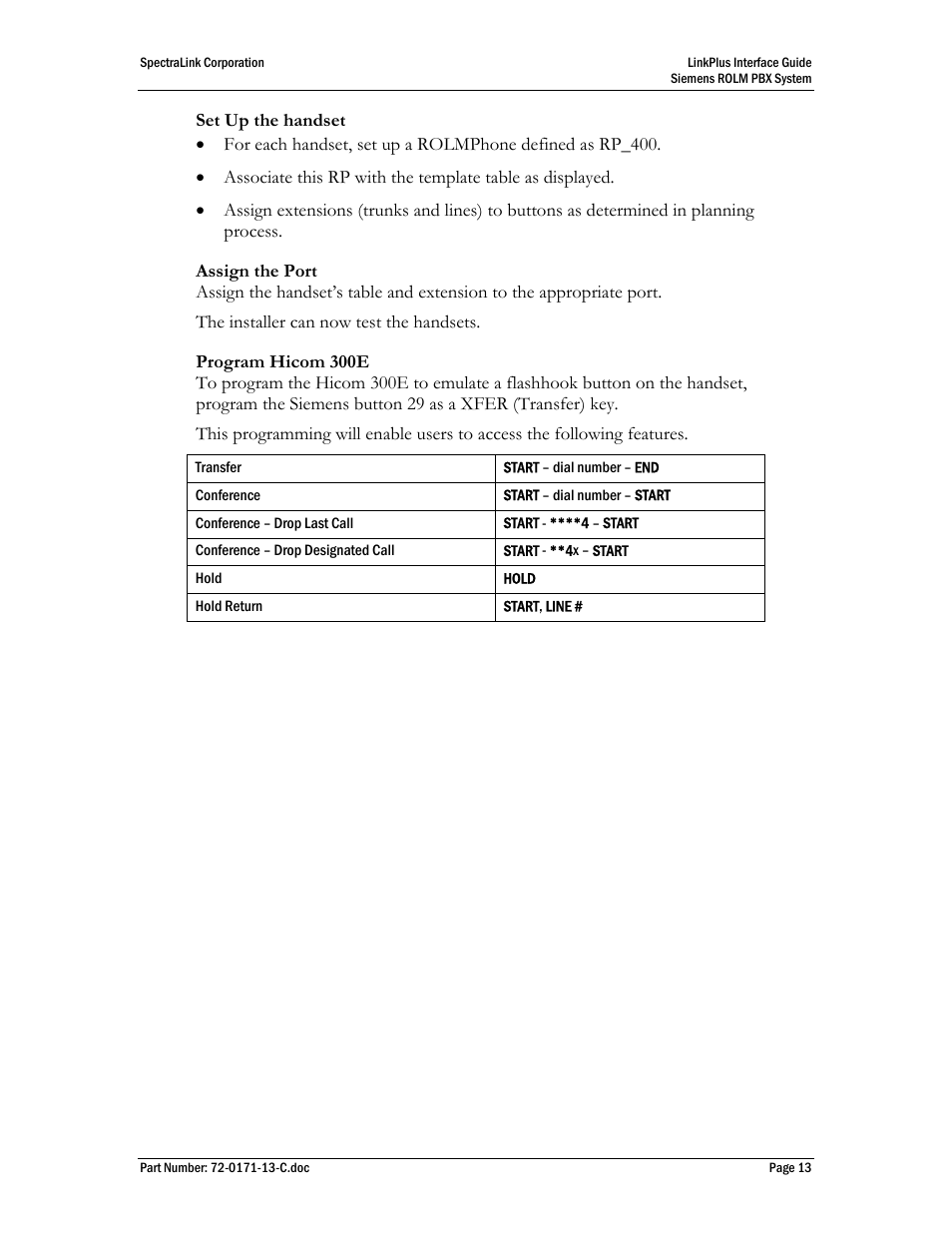 SpectraLink ROLM PBX User Manual | Page 13 / 14
