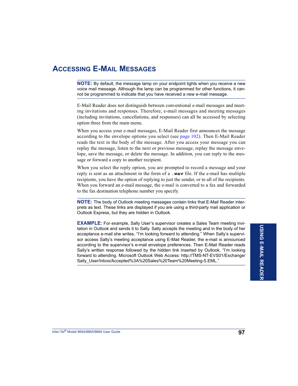 Accessing e-mail messages | SpectraLink 8668 User Manual | Page 111 / 134