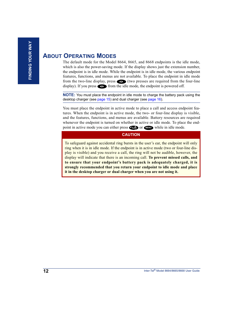 About operating modes | SpectraLink 8668 User Manual | Page 26 / 134
