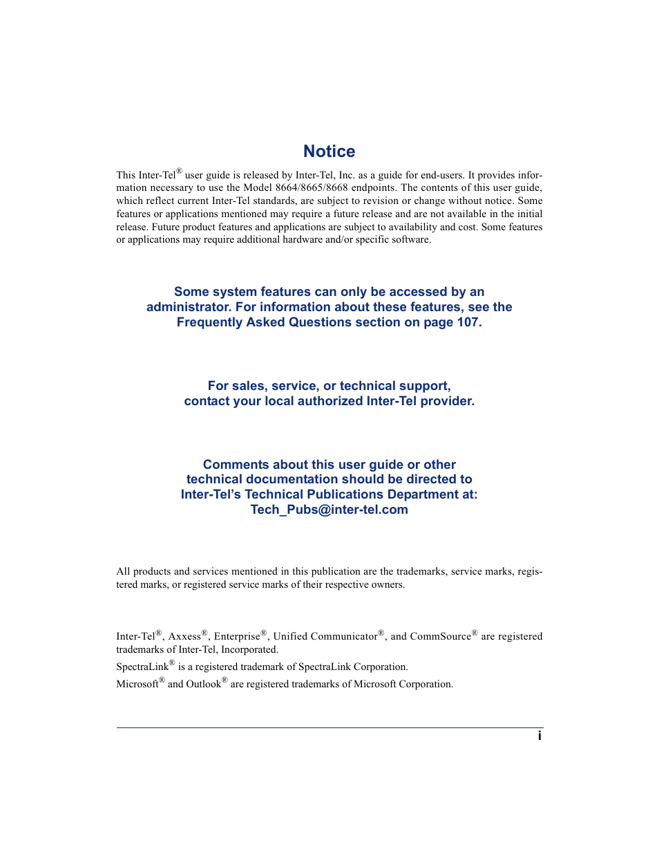 Notice | SpectraLink 8668 User Manual | Page 3 / 134