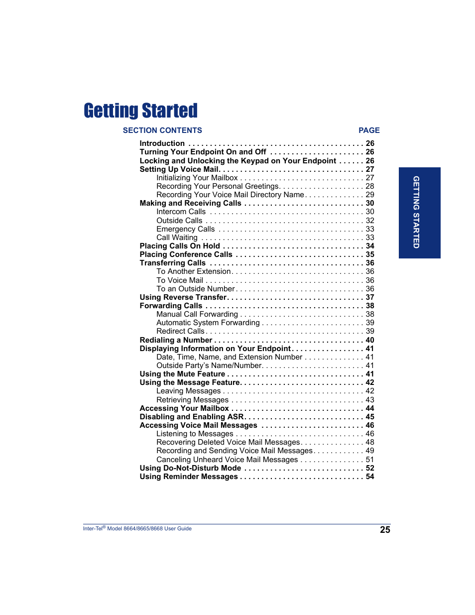 Getting started | SpectraLink 8668 User Manual | Page 39 / 134