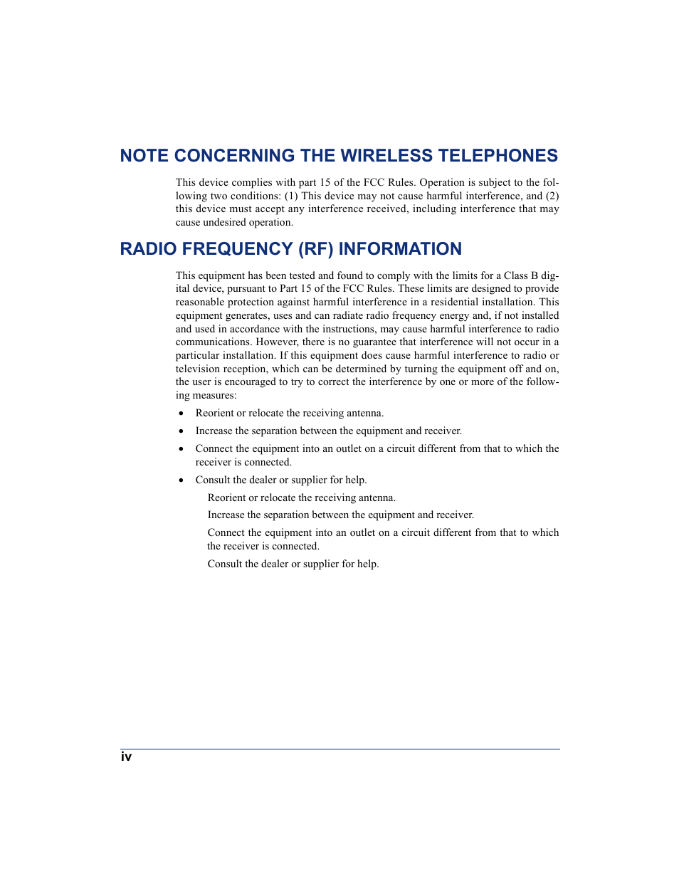 Radio frequency (rf) information | SpectraLink 8668 User Manual | Page 6 / 134