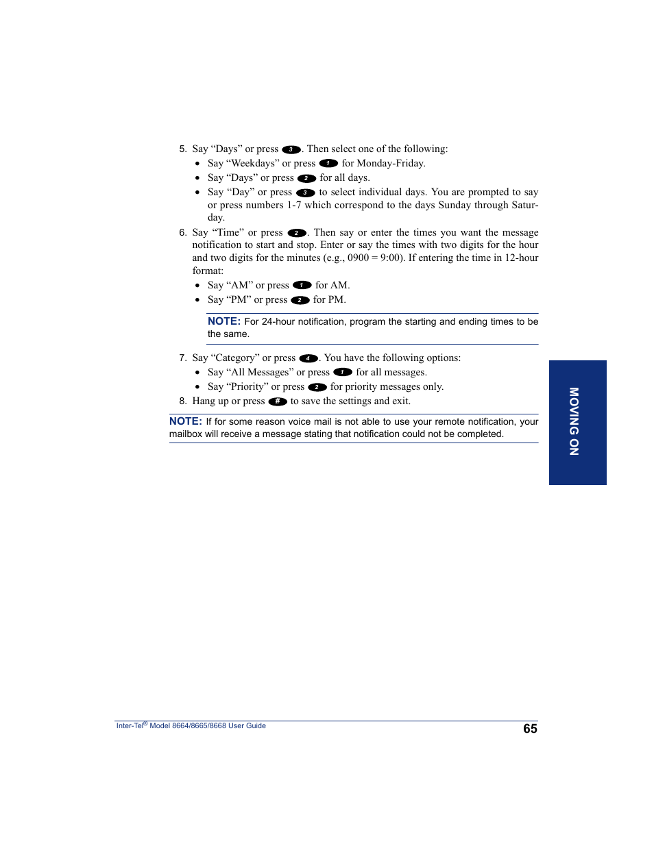 Mo ving o n | SpectraLink 8668 User Manual | Page 79 / 134