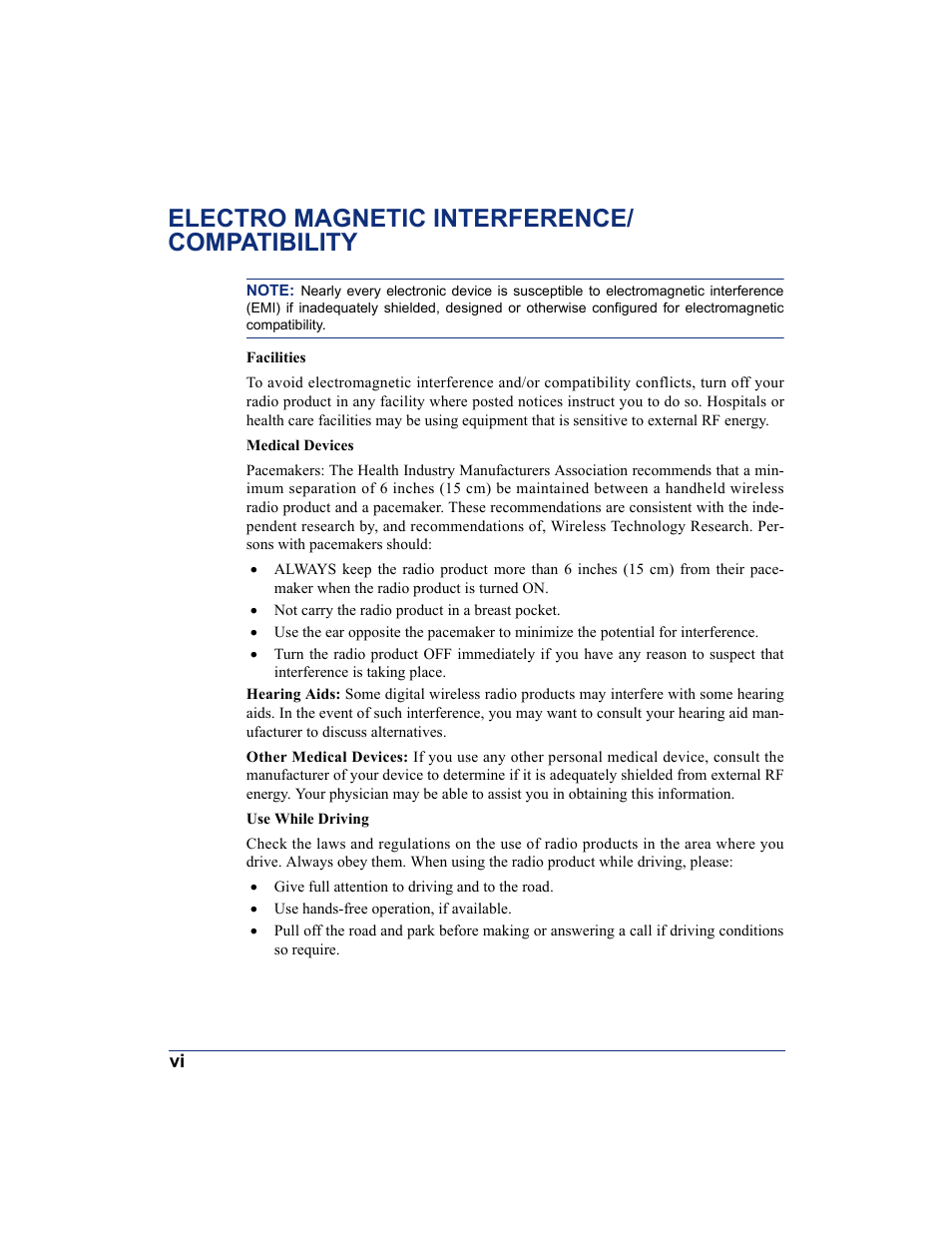 Electro magnetic interference/ compatibility | SpectraLink 8668 User Manual | Page 8 / 134