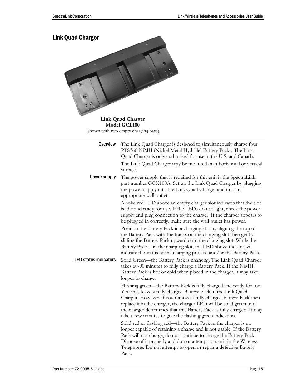 Link quad charger | SpectraLink 410 User Manual | Page 15 / 21
