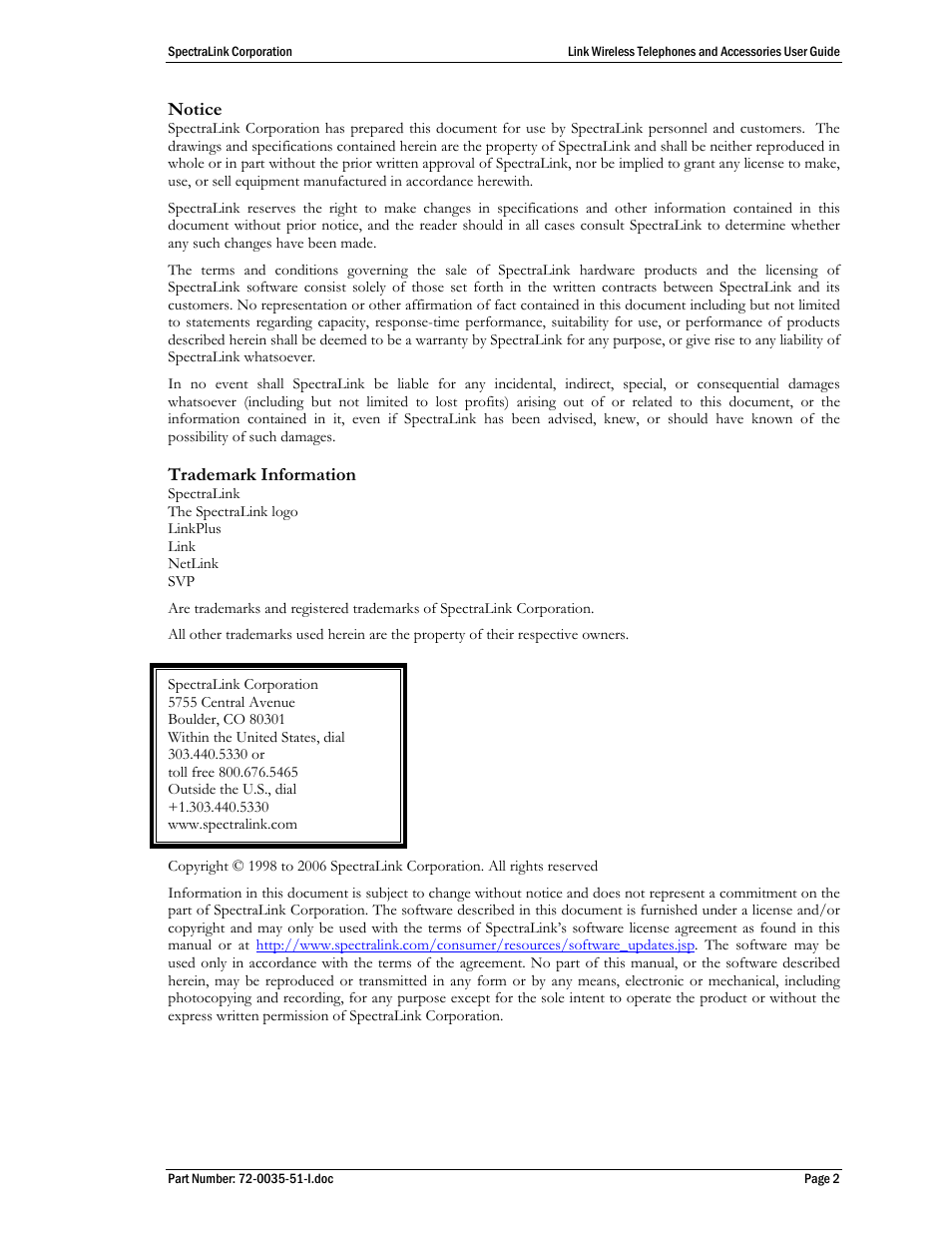 SpectraLink 410 User Manual | Page 2 / 21