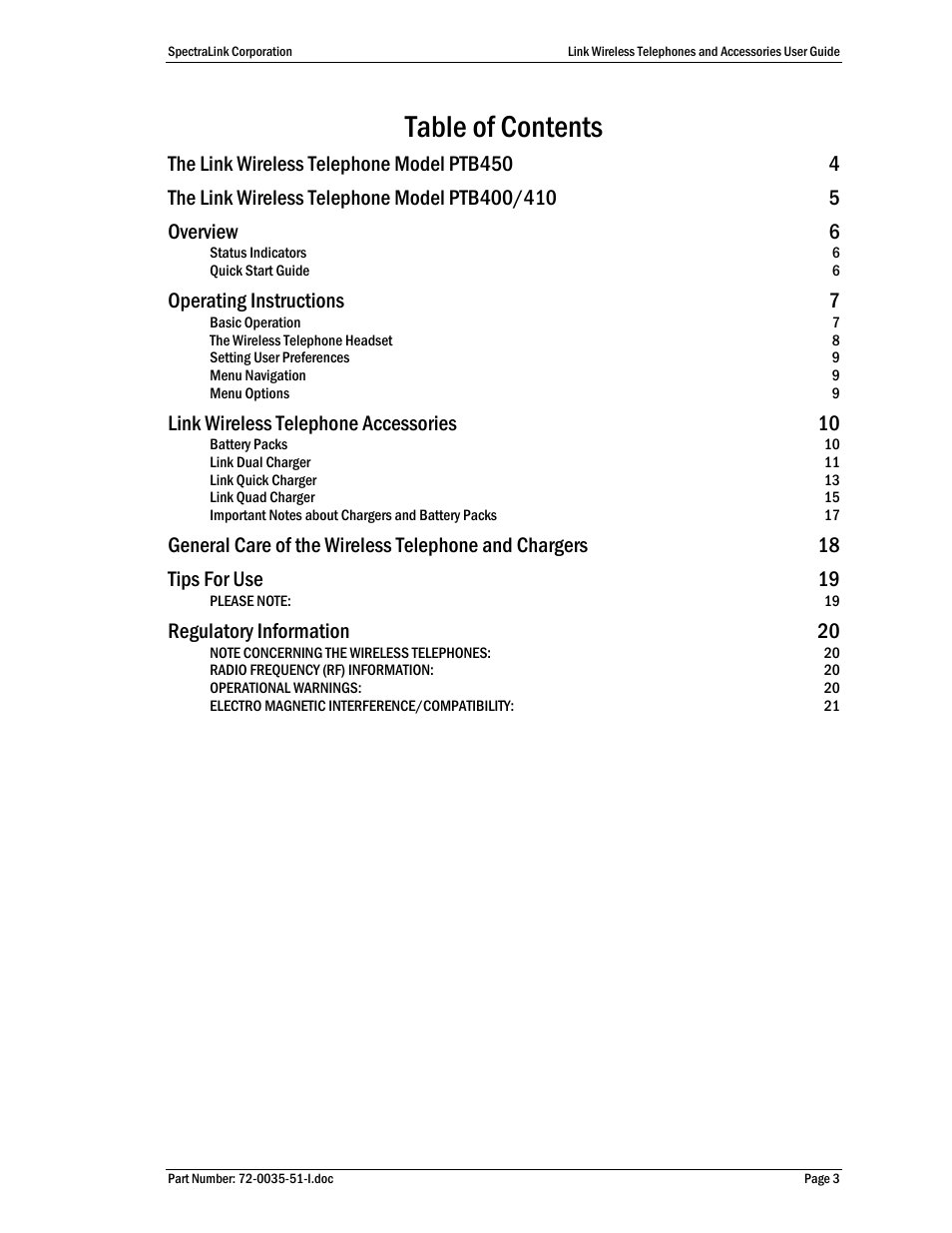 SpectraLink 410 User Manual | Page 3 / 21