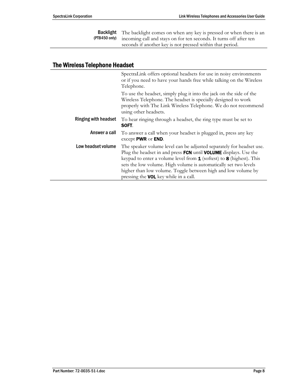 The wireless telephone headset | SpectraLink 410 User Manual | Page 8 / 21