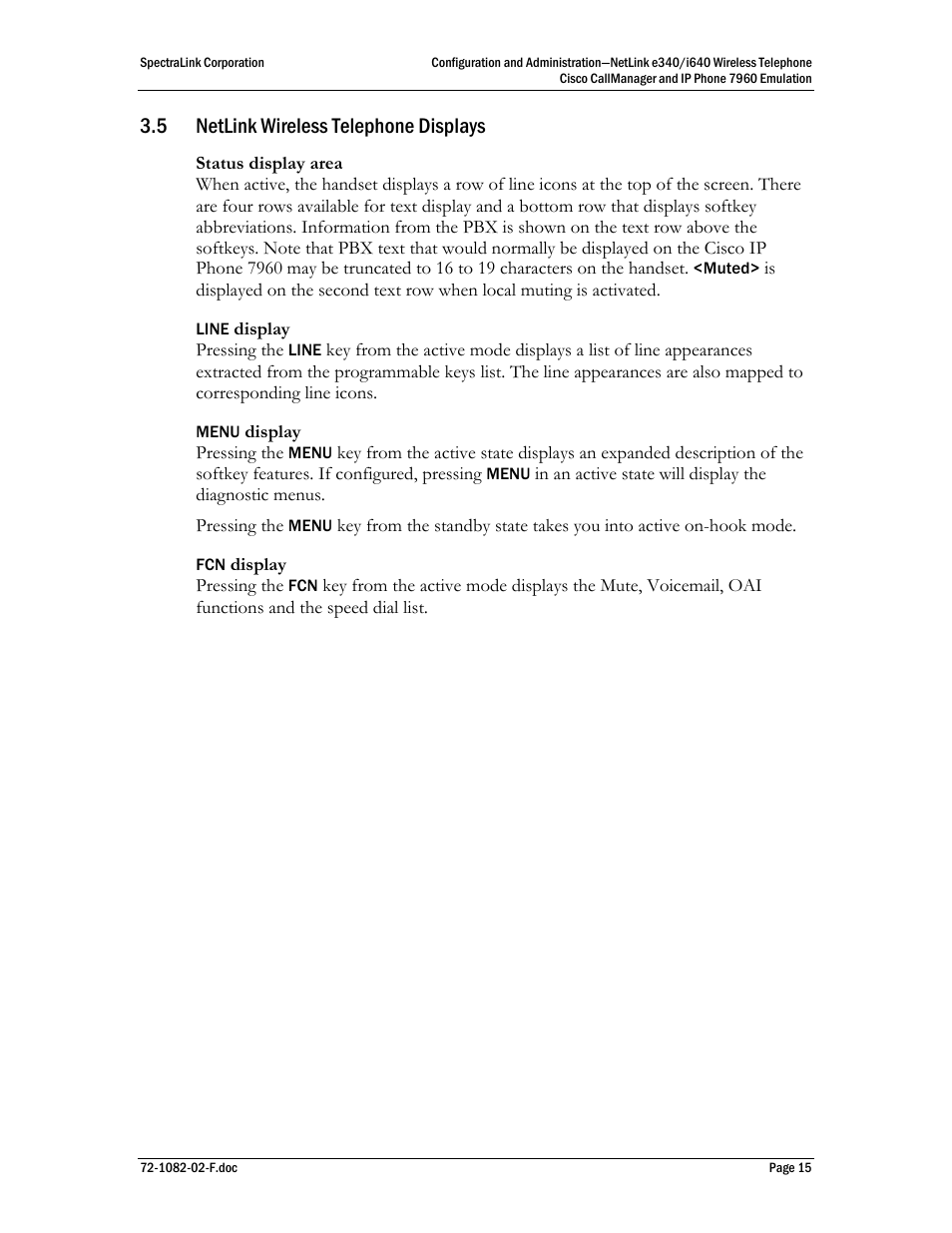 5 netlink wireless telephone displays | SpectraLink NetLink e340 User Manual | Page 15 / 58