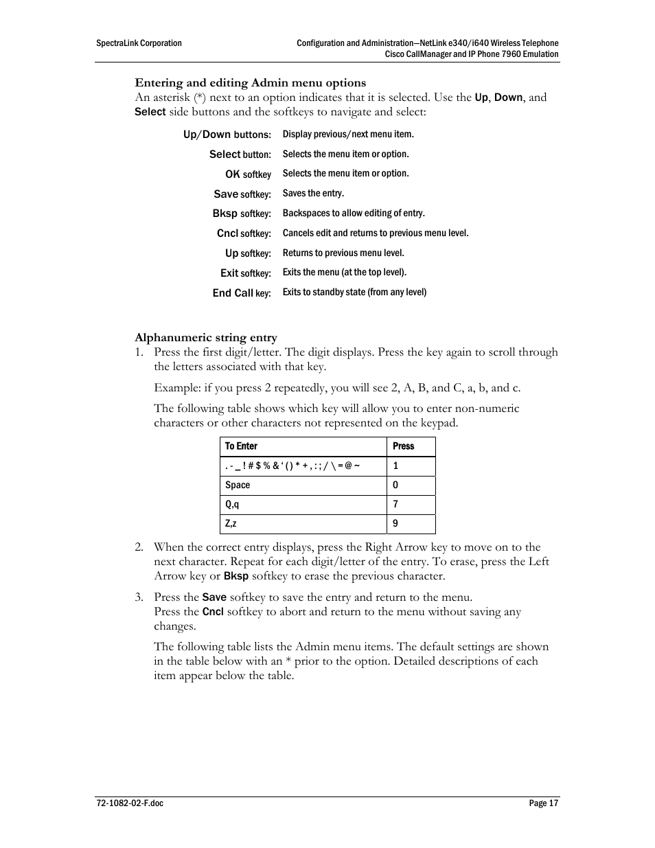 SpectraLink NetLink e340 User Manual | Page 17 / 58