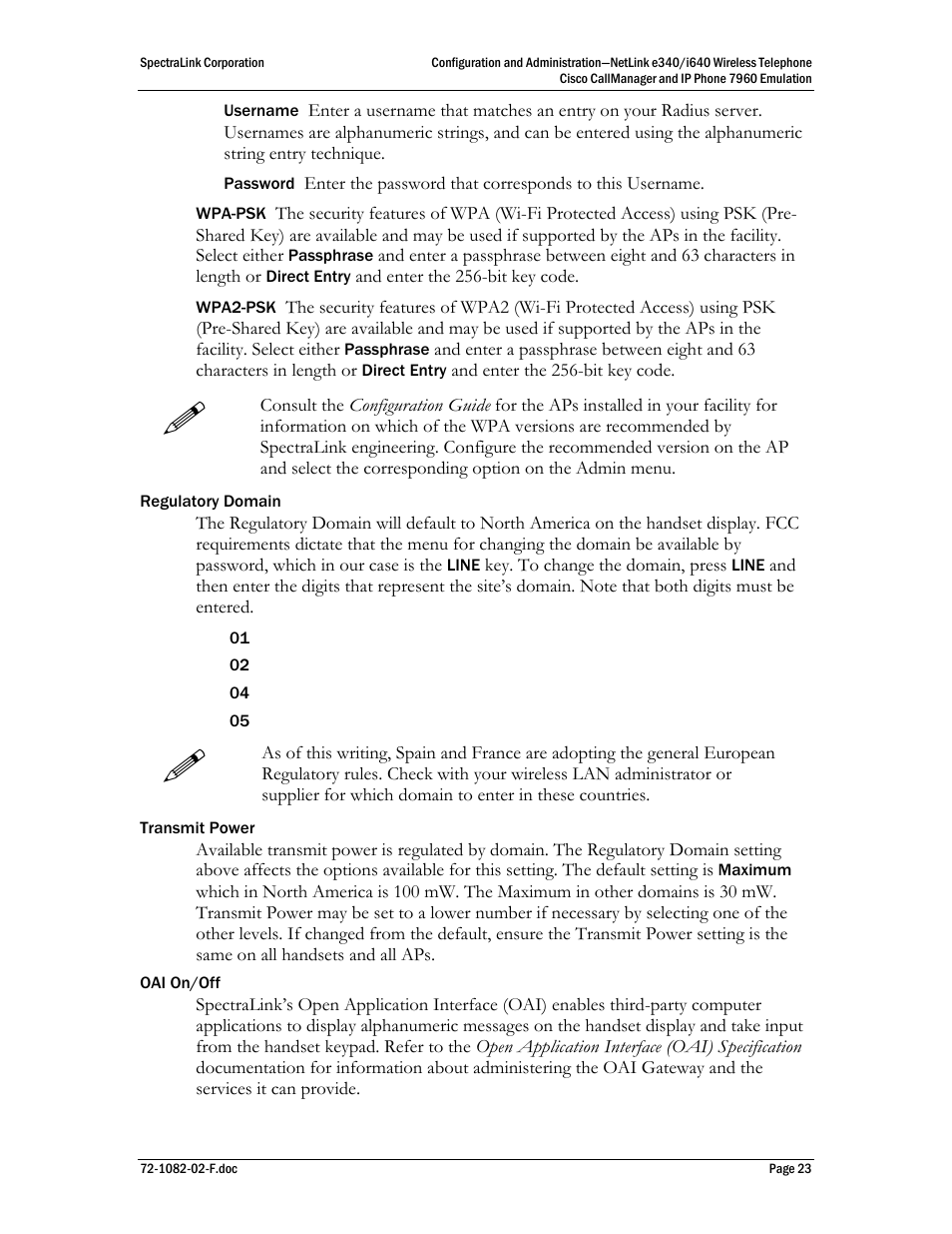 SpectraLink NetLink e340 User Manual | Page 23 / 58