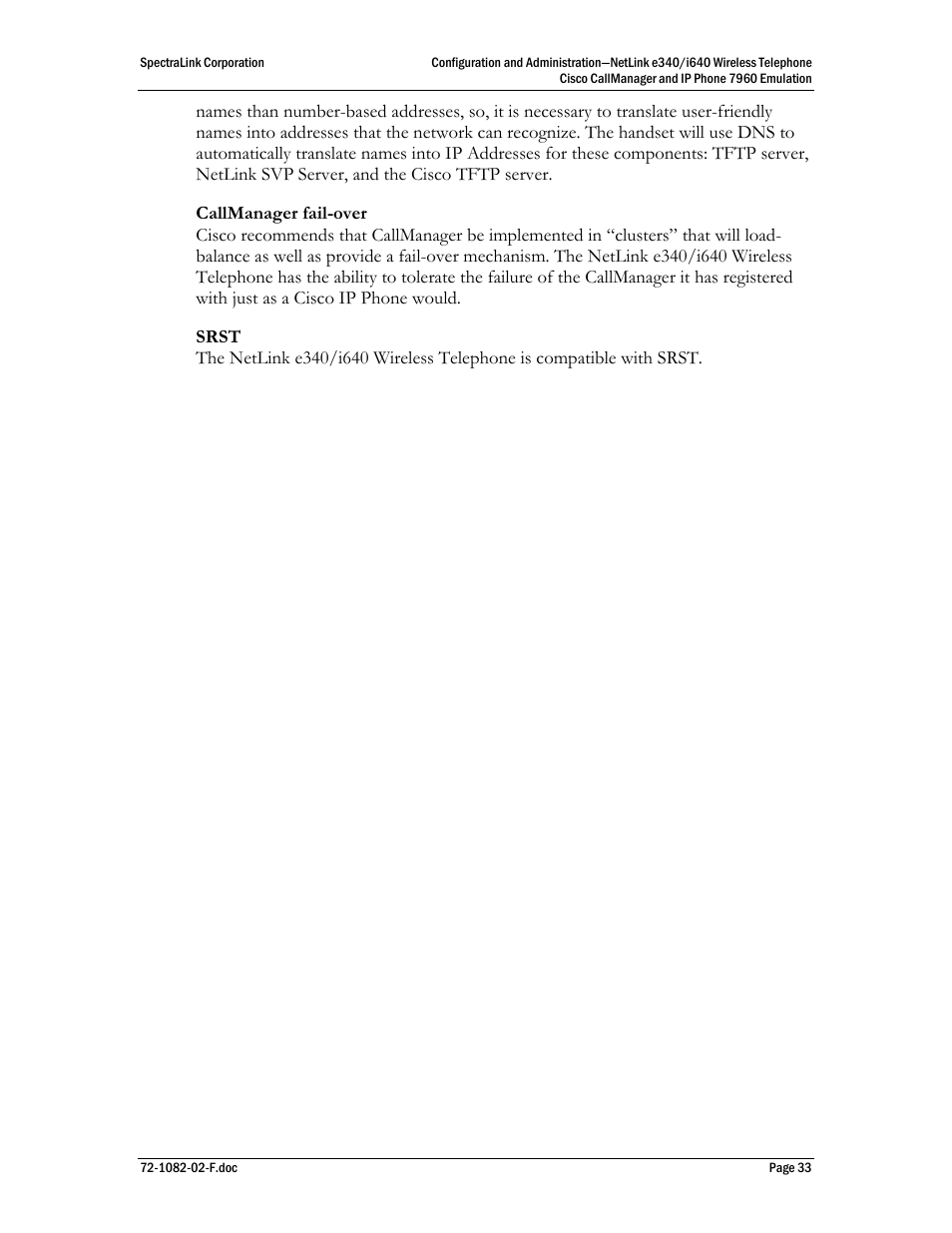 SpectraLink NetLink e340 User Manual | Page 33 / 58