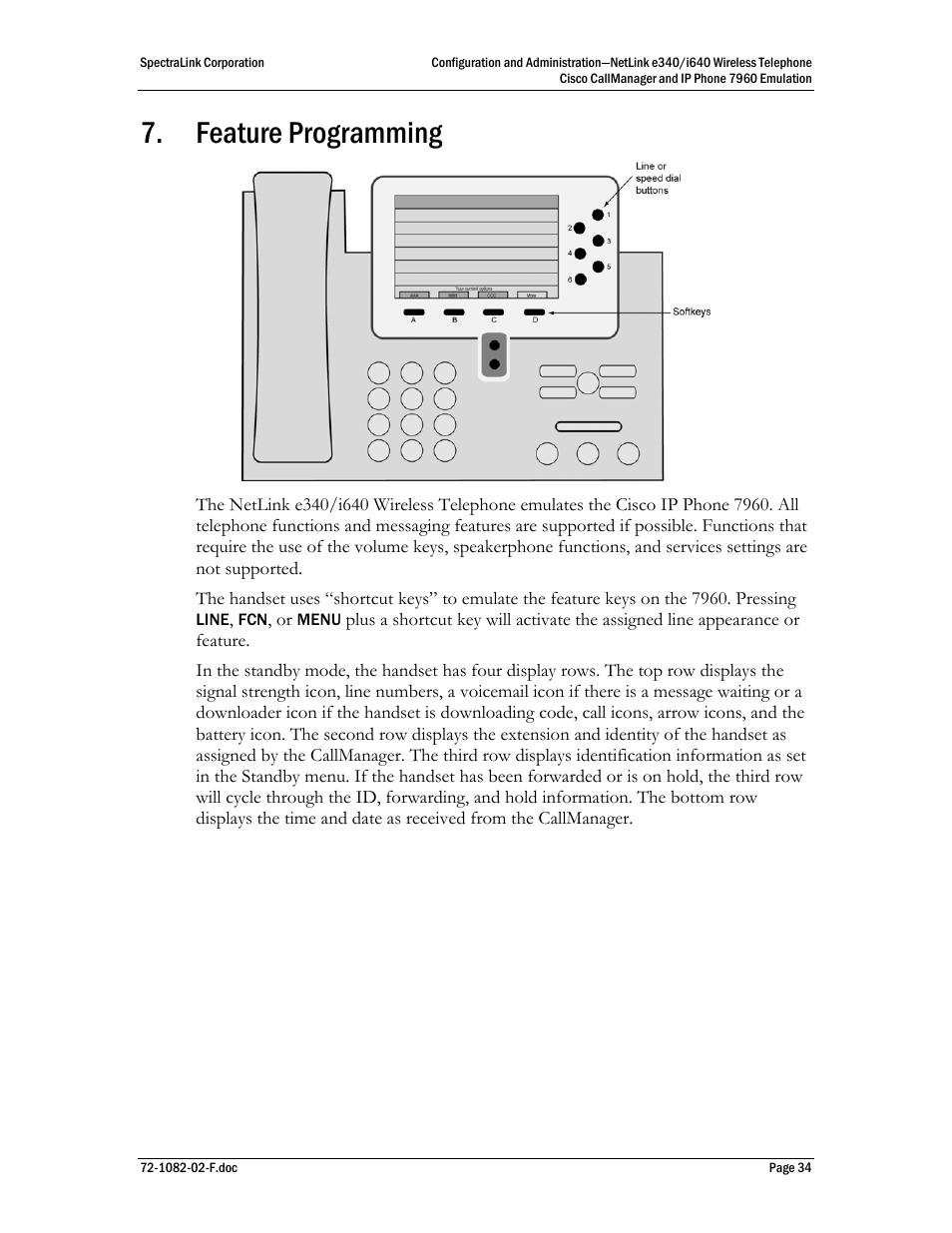 Feature programming | SpectraLink NetLink e340 User Manual | Page 34 / 58