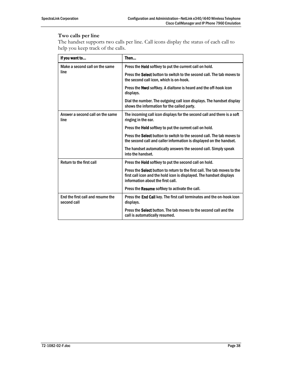 SpectraLink NetLink e340 User Manual | Page 38 / 58