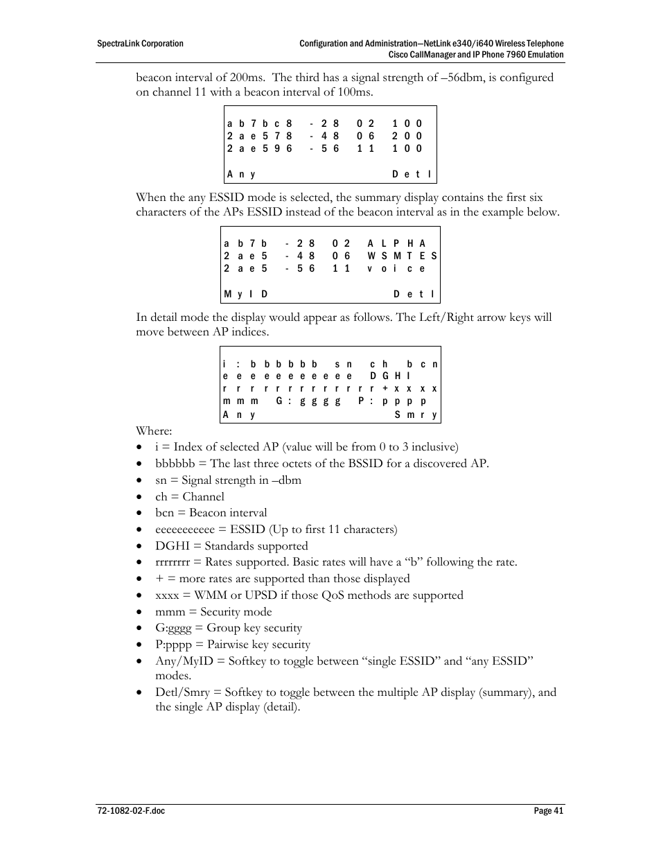 SpectraLink NetLink e340 User Manual | Page 41 / 58