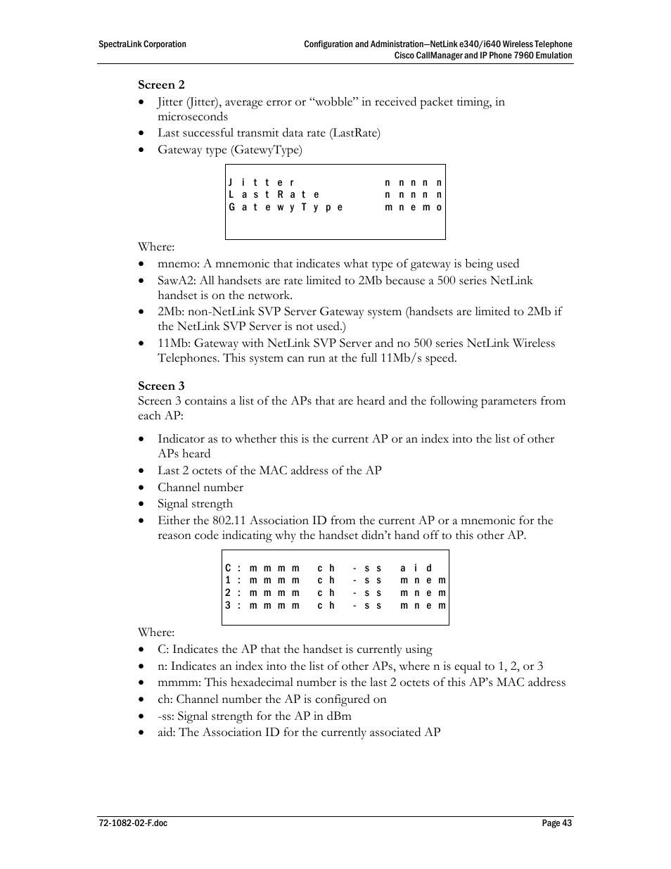 SpectraLink NetLink e340 User Manual | Page 43 / 58