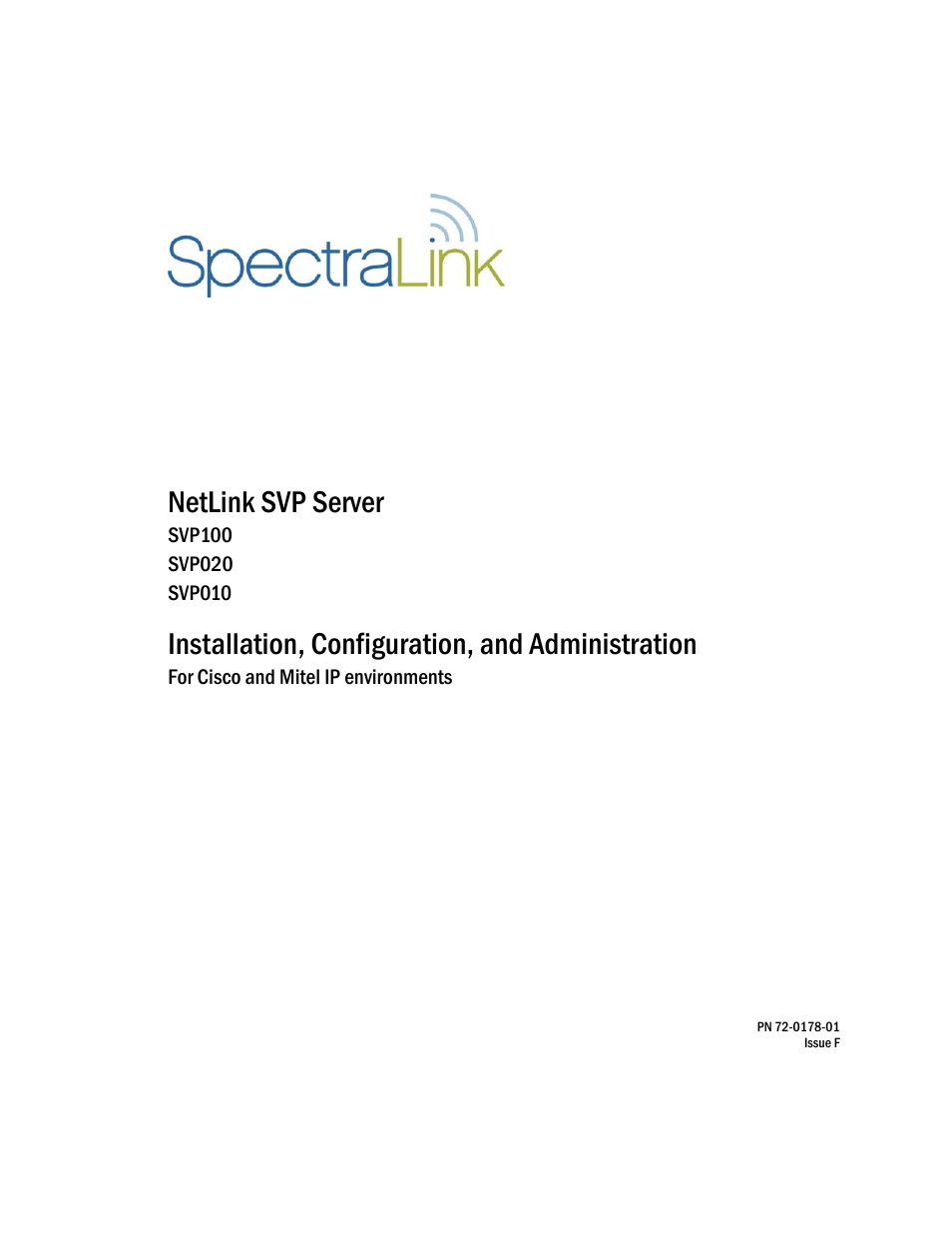 SpectraLink SVP100 User Manual | 35 pages