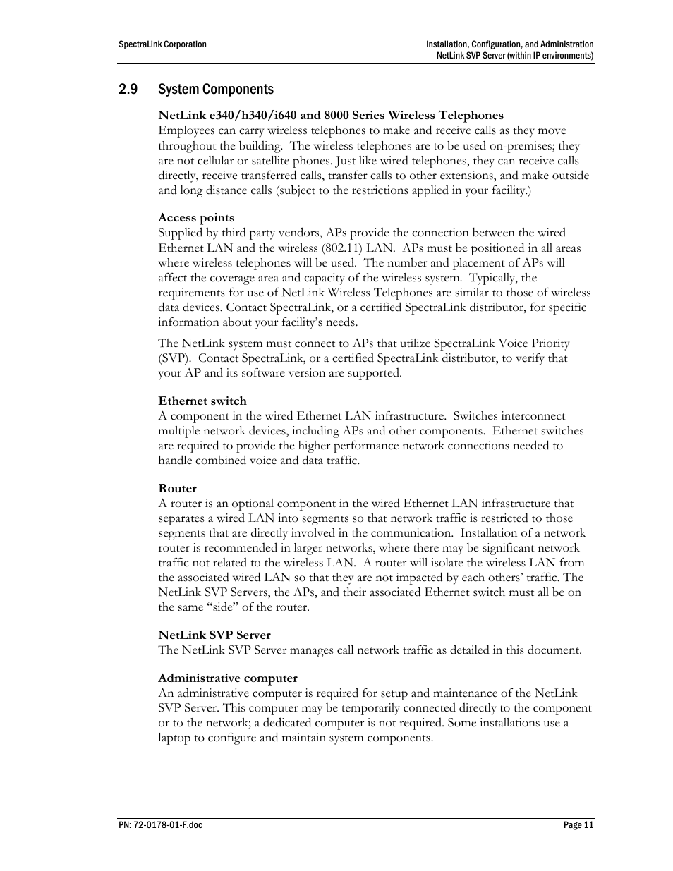 9 system components | SpectraLink SVP100 User Manual | Page 11 / 35