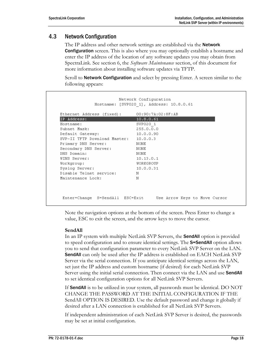 3 network configuration | SpectraLink SVP100 User Manual | Page 18 / 35